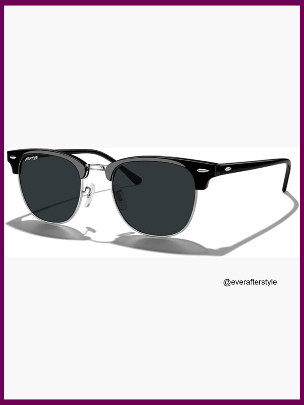 Metal Frame Polarized Sunglasses UV400 Protection Square Semi-Rimmed